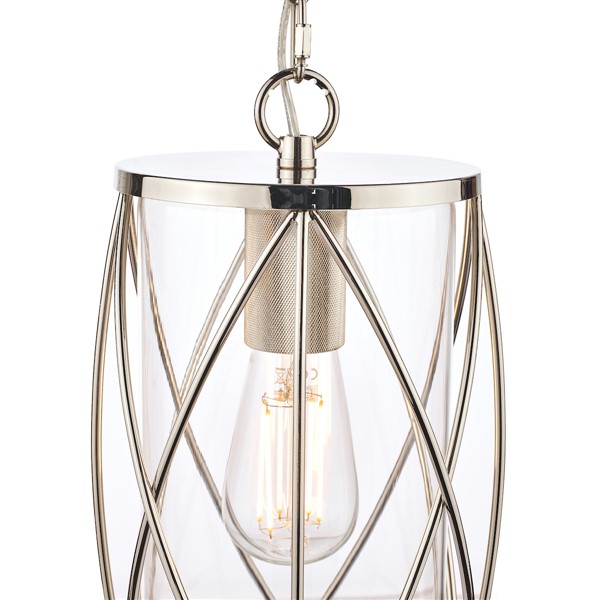 (image for) Laura Ashley Beckworth Lantern Polished Nickel Glass